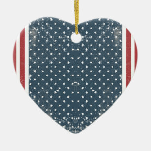 vertical american flag ceramic ornament