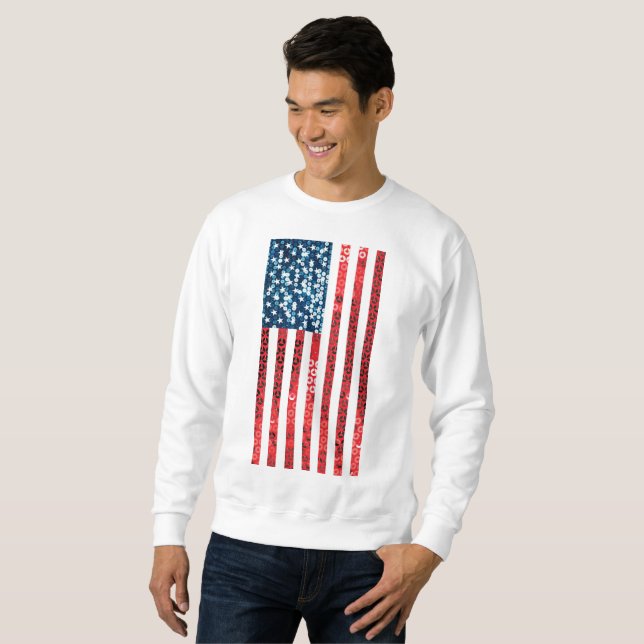 vertical american flag mens sweatshirt (Front Full)