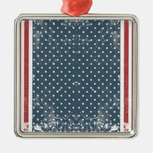 vertical american flag metal ornament