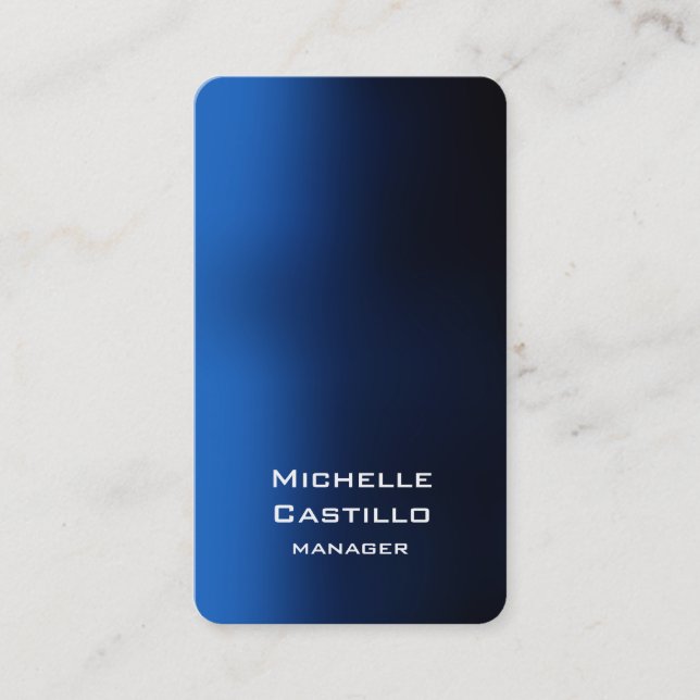 Vertical Artistic Blue Unique Design Business Card (Front)