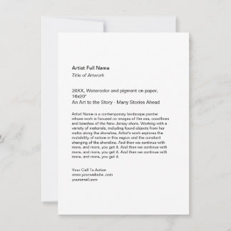 Vertical Artwork Exhibition Art Show Placards Holiday Card