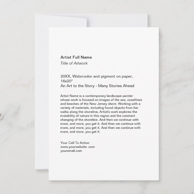 Vertical Artwork Exhibition Art Show Placards Holiday Card (Front)