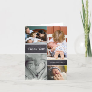Vertical baby Thank you birth announcement
