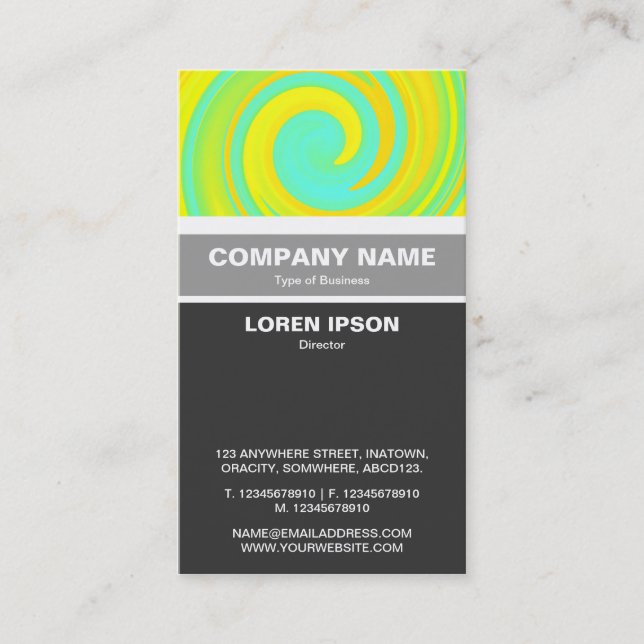 Vertical Banded - Abstract Swirl 250816 - 01b Business Card (Front)