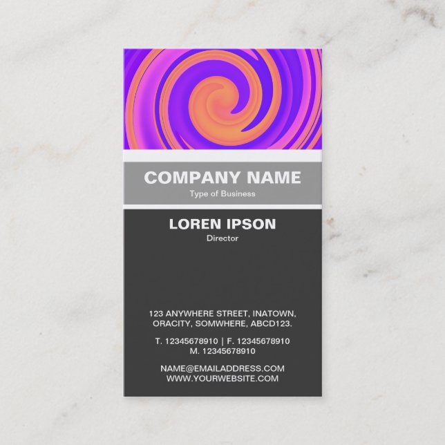 Vertical Banded - Abstract Swirl 250816 - 01c Business Card (Front)