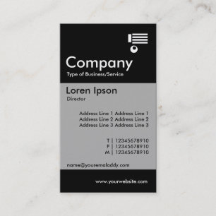 Vertical Banded - Black Business Card