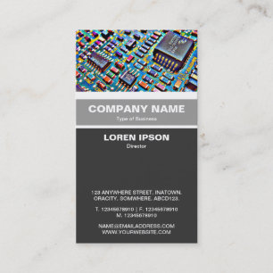 Vertical Banded - Colourful Circuitry Business Card