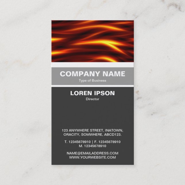 Vertical Banded - Tongues of Fire Business Card (Front)