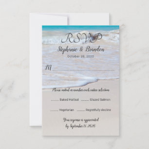 Vertical Beach Scene Menu RSVP Template