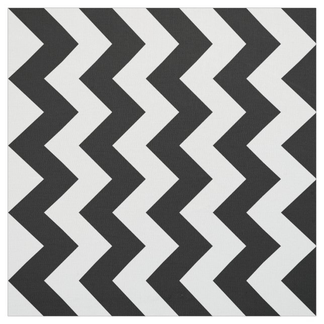 Vertical Black and White Chevron Stripe Zigzag Fabric (Swatch)