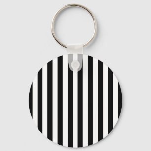 Vertical Black and white lines  Keychain