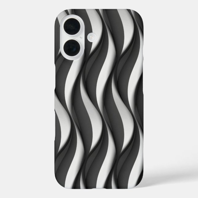 vertical black and white wave pattern Case-Mate iPhone case (Back)