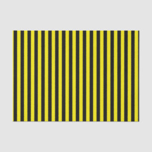 Vertical Black and Yellow Stripes Tissue Paper