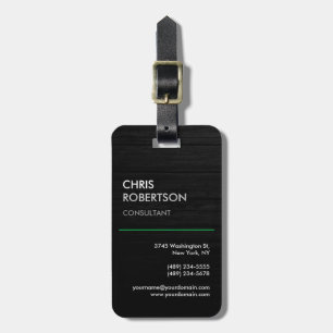 Vertical Black Grey Attractive Luggage Tag