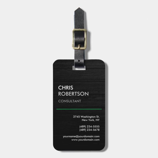 Vertical Black Grey Attractive Luggage Tag (Front Vertical)