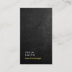 Vertical Black Grey Chalkboard Professional Modern Business Card