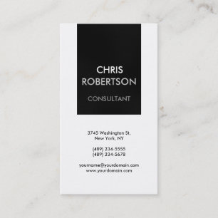 Vertical Black White Grey Attractive Business Card
