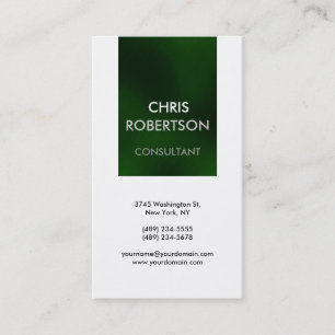 Vertical Black White Grey Green Business Card