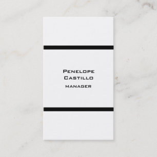 Vertical Black White Plain Modern Business Card