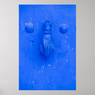Vertical Blue Door Knocker Poster