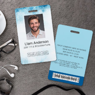 Vertical Blue Gradient Photo ID Badge