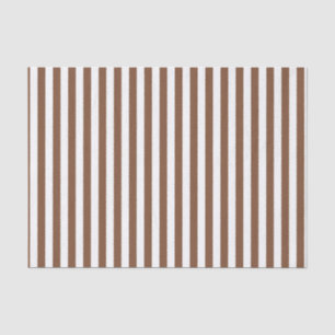 Vertical Brown and White Stripes Tissue Paper