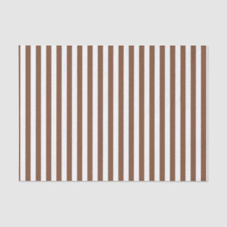 Vertical Brown and White Stripes Tissue Paper