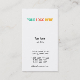 Vertical business logo custom product photo card
