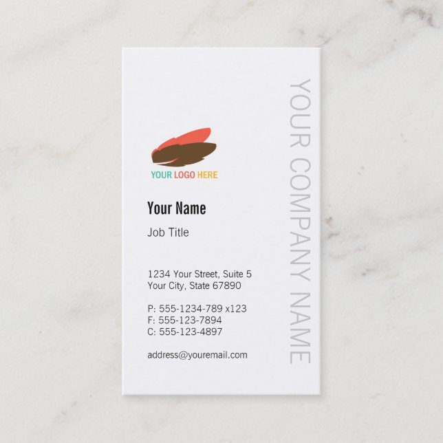 Vertical business logo modern custom professional card (Front)