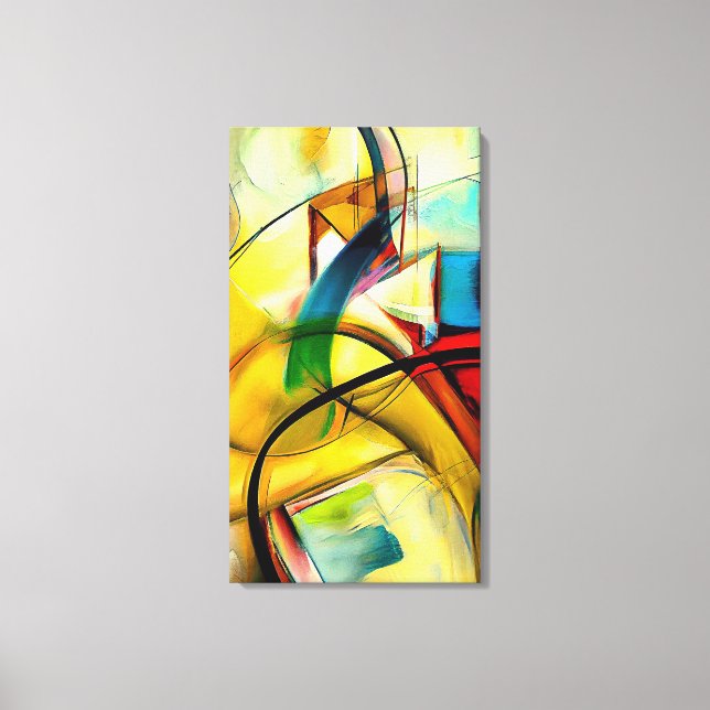 vertical canvas prints, multicolor abstract Art (Front)