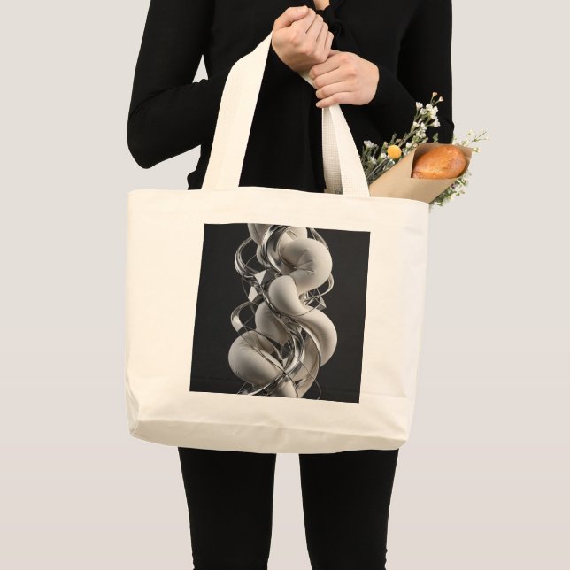 Vertical Chrome Twist - Premium 3D Large Tote Bag (Front (Product))