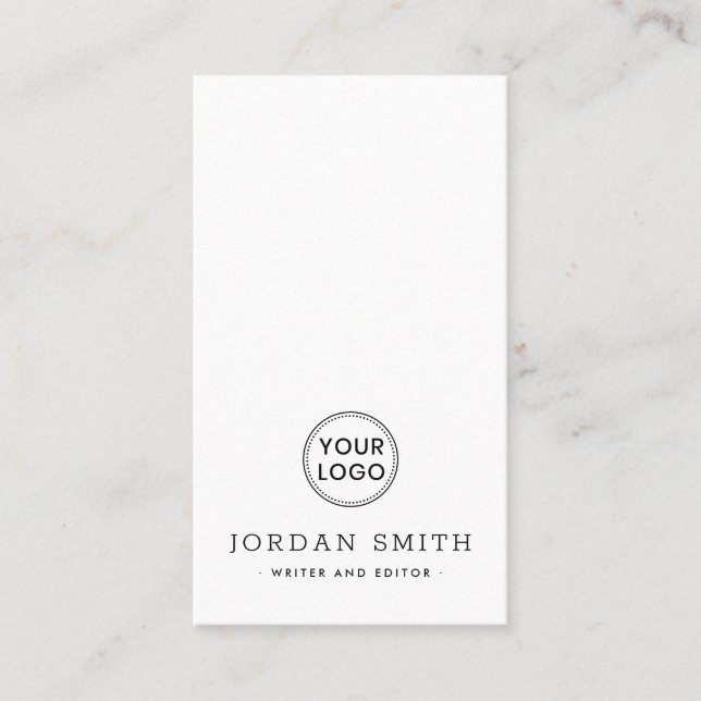 Vertical custom logo modern minimal professional business card (Front)