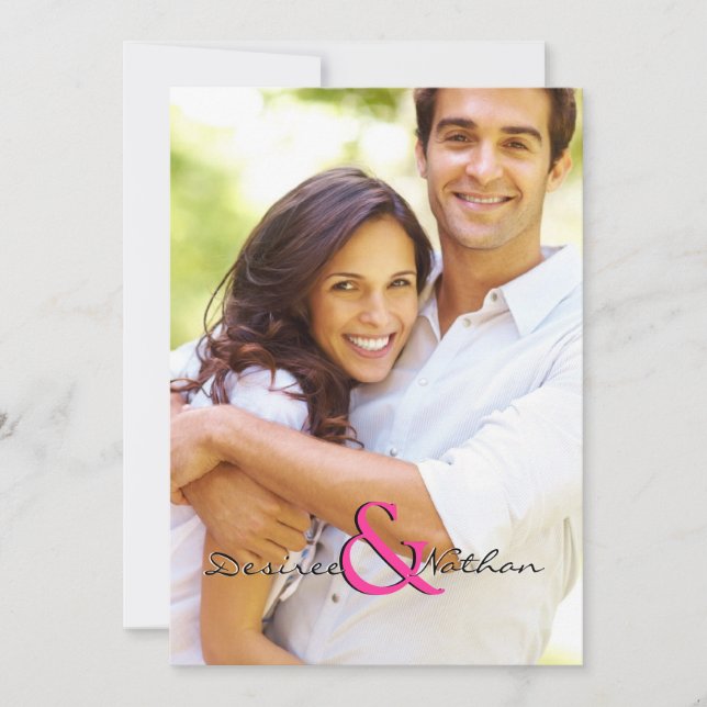 Vertical Customizable Photo Wedding Invitation (Front)
