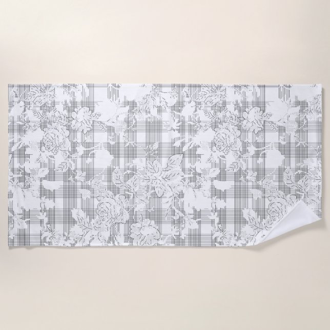 vertical Design Twenty Seven Beach Towel (Front)