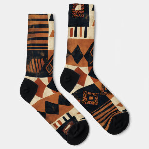 Vertical design with African elements Crew Socks