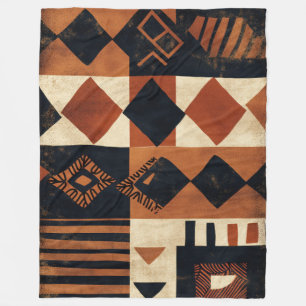 Vertical design with African elements Fleece Blanket