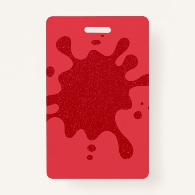 Vertical Drip ID Badge – Tomato Red Custom (Front)