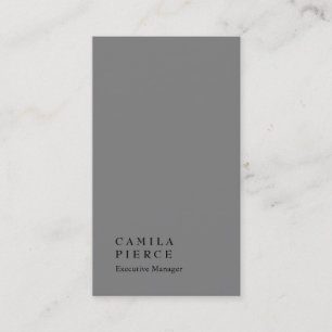 Vertical elegant impressive grey plain manager business card