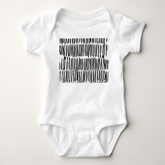 Vertical Elements: Hand-Drawn Seamless Style. Baby Bodysuit (Front)