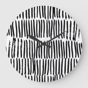 Vertical Elements: Hand-Drawn Seamless Style. Large Clock