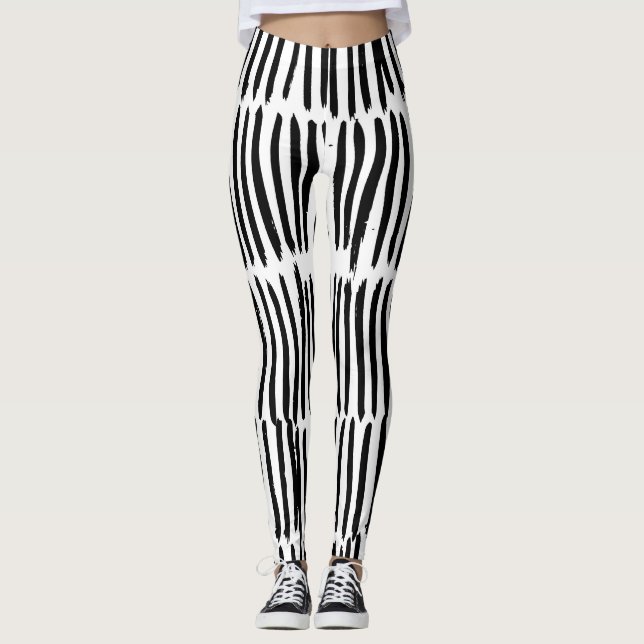 Vertical Elements: Hand-Drawn Seamless Style. Leggings (Front)