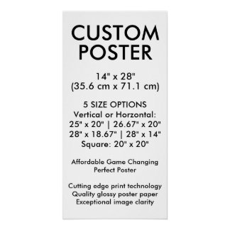 Vertical Glossy Custom Poster 14" x 28"
