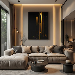 Vertical Golden Minimalism Canvas Print