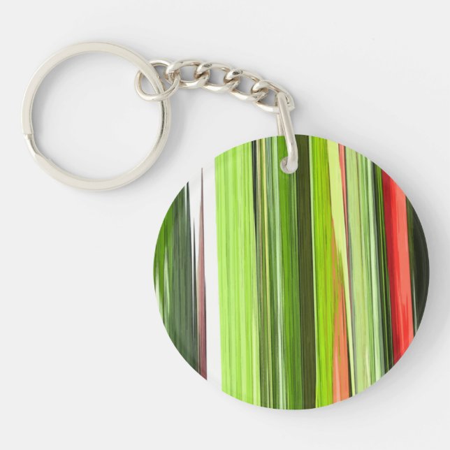 Vertical Green Abstract 422 Keychain (Front)