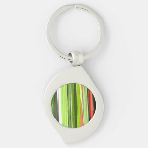 Vertical Green Abstract 422 Keychain