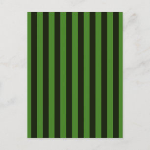Vertical Green & Black Classic Stripes Background Postcard