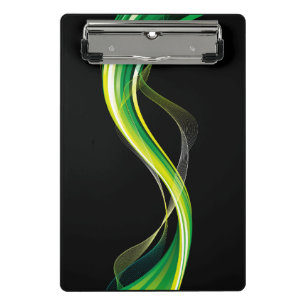 Vertical Green Wave Abstract Design-34534 Mini Clipboard