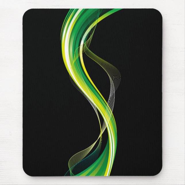 Vertical Green Wave Abstract Design-34534 Mouse Pad (Front)