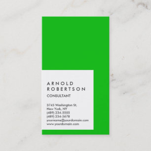 Vertical Green White Stripe Business Card