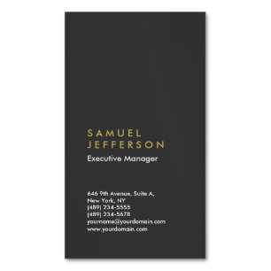 Vertical grey black professional plain modern 	Magnetic business card
